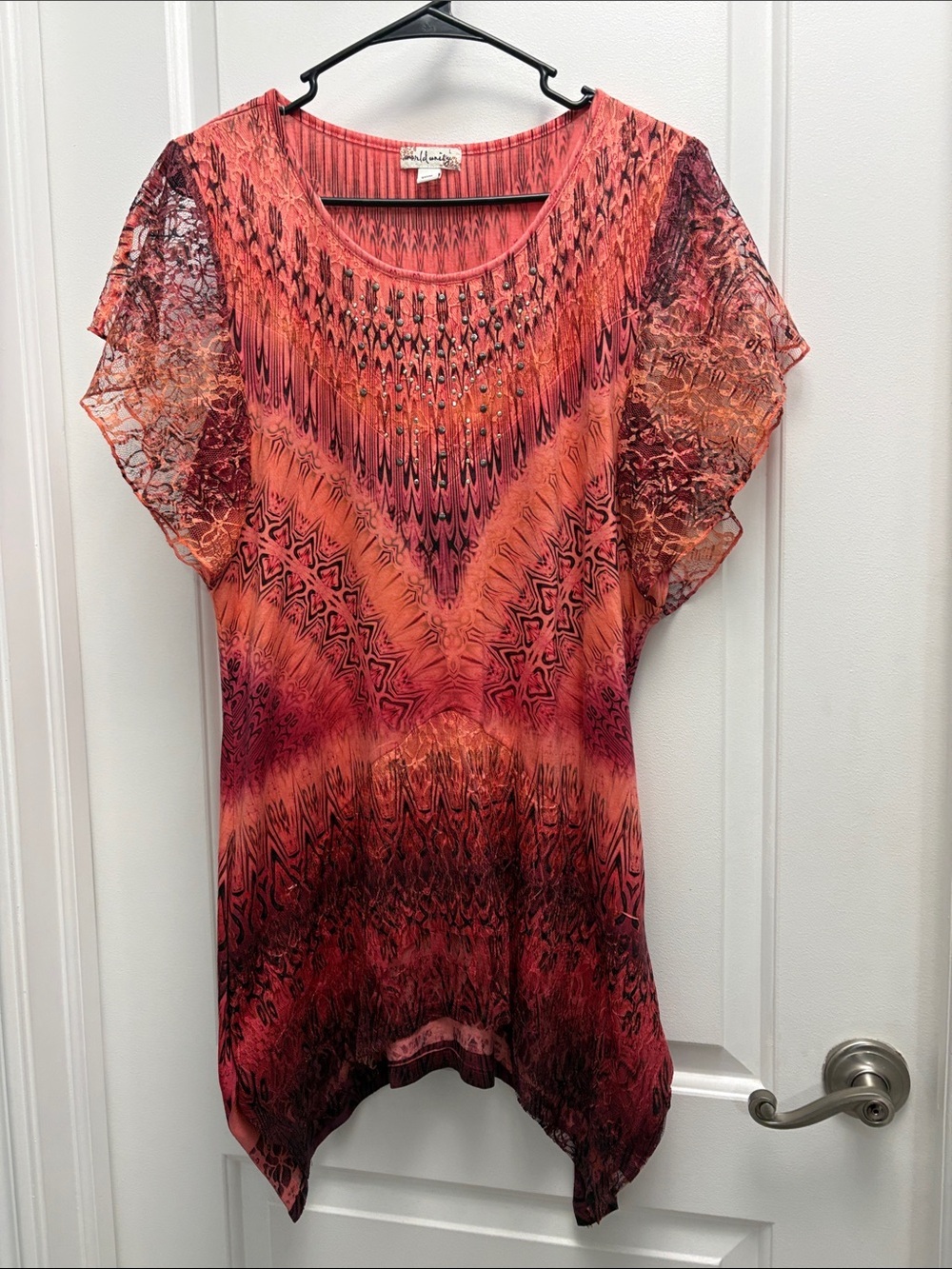 World Unity Lace Boho Dress or Tunic Size Large